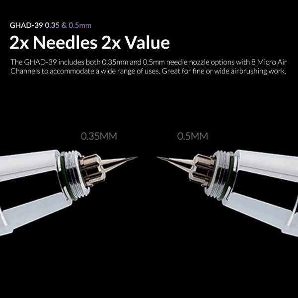 Gaahleri 40133 Advanced Series GHAD-39 Airbrush 0,35 mm &amp; 0,5 mm, 1/4 oz &amp; 1/2 oz