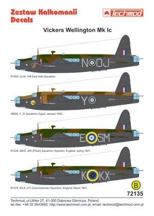 Techmod 72135 - Vickers Wellington IC (1:72)