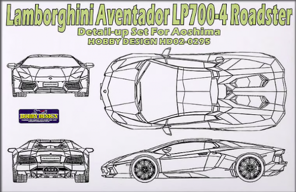 Hobby Design HD02-0295 Lamborghini Aventador LP700-4 Roadster Detail Set for Aoshima 1/24