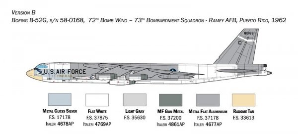 Italeri 1451 B-52G Stratofortress Early version with Hound Dog Missiles 1/72