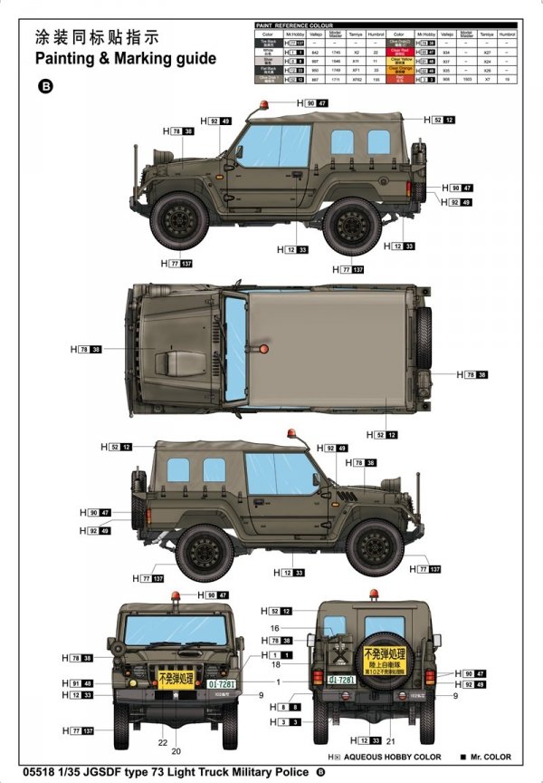 Trumpeter 05518 JGSDF type 73 Light Truck (Police) 1/35