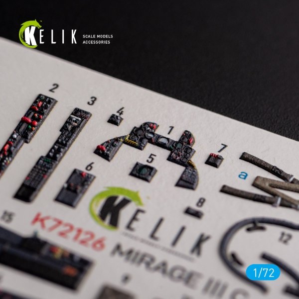 KELIK K72126 MIRAGE III C - interior 3D decals for Modelsvit kit 1/72