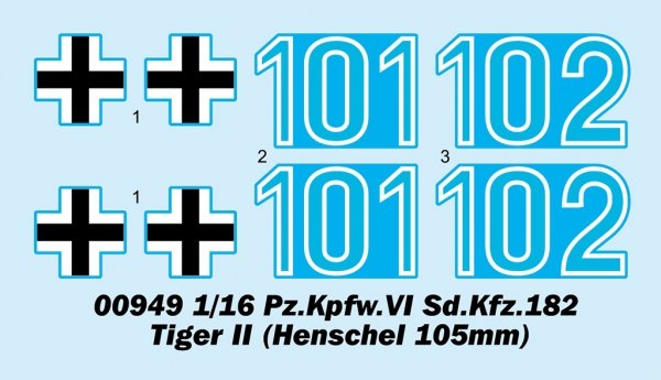 Trumpeter 00949 Pz.Kpfw.VI Sd.Kfz.182 Tiger II (Henschel 105mm) 1/16