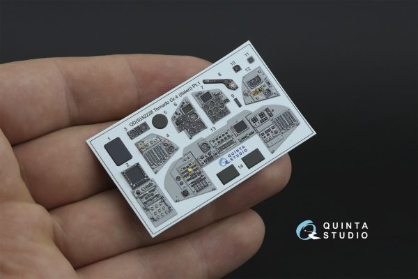 Quinta Studio QD+32228 Tornado Gr.4 3D-Printed &amp; coloured Interior on decal paper (Italeri) (with 3D-printed resin parts) 1/32