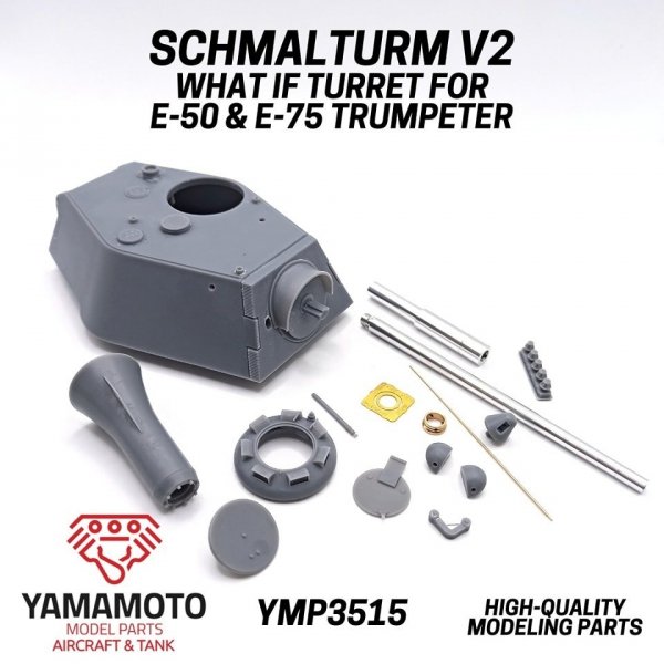 Yamamoto Model Parts YMP3515 SCHMALTURM V2 &quot;WHAT IF&quot; TURRET FOR E-50 &amp; E-75 TRUMPETER 1/35