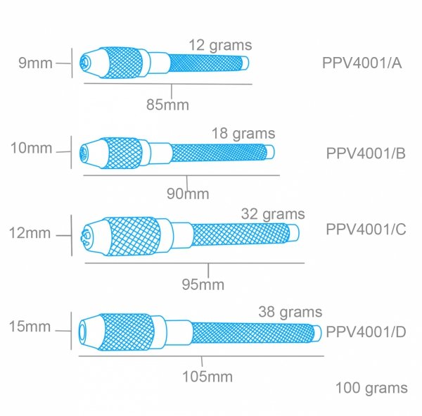 Modelcraft PPV4001-D English Pattern Pin Vice (3.0 - 4.8mm)