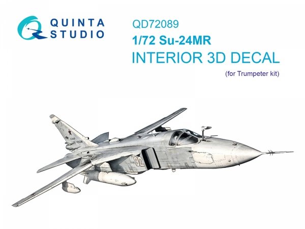 Quinta Studio QD72089 Su-24MR 3D-Printed &amp; coloured Interior on decal paper (Trumpeter) 1/72