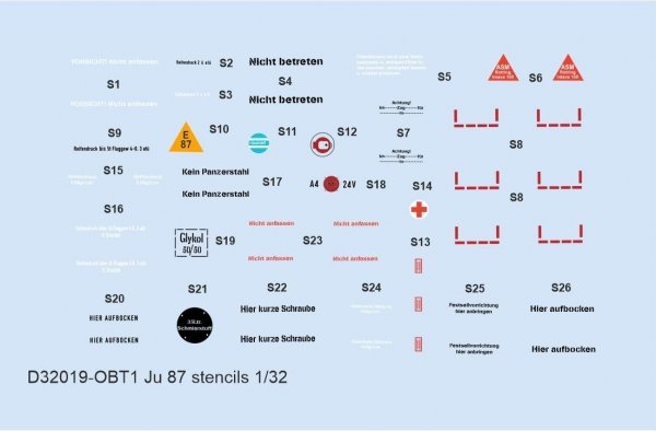 Eduard D32019 Ju 87 stencils REVELL, HASEGAWA, TRUMPETER 1/32