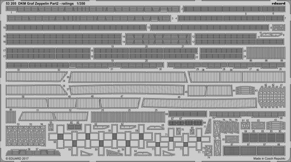 Eduard 53205 DKM Graf Zeppelin pt.2 railings TRUMPETER 1/350