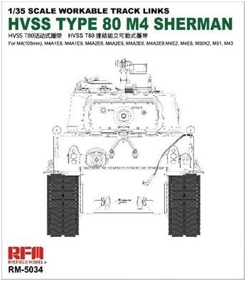 Rye Field Model 5034 HVSS T80 Track for M4 Sherman 1/35