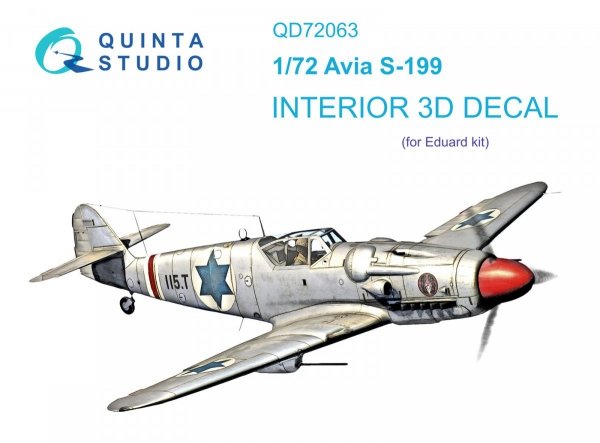 Quinta Studio QD72063 Avia S-199 3D-Printed &amp; coloured Interior on decal paper (Eduard) 1/72