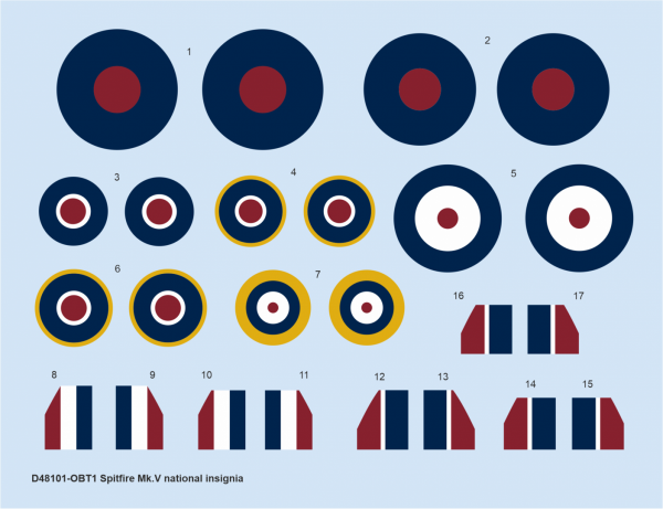 Eduard D48101 Spitfire Mk. V national insignia EDUARD 1/48