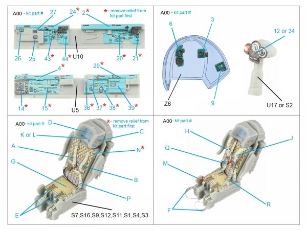 Quinta Studio QD48447 MiG-21UM 3D-Printed coloured Interior on decal paper (Trumpeter) 1/48