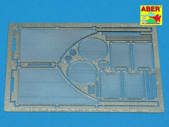 Aber 35G12 Grilles for german tank Sd.Kfz. 182 King Tiger (Porsche Turret) (1:35)