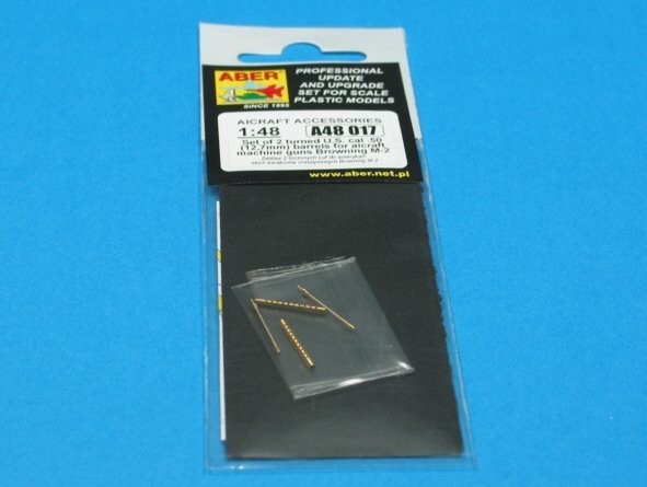 Aber A48 017 Set of 2 cal .50 (12,7mm) standard barrels for U.S. aircraft machine guns Browning M2 (1:48)