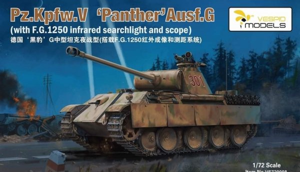 Vespid Models VS720008 Pz.Kpfw.V 'Panther' Ausf.G (with F.G.1250 infrared searchlight and scope) 1/72