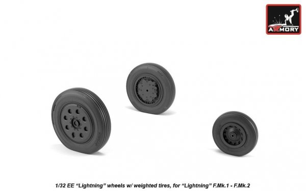 Armory Models AW32401 EE Lightning wheels w/ weighted tires, early 1/32
