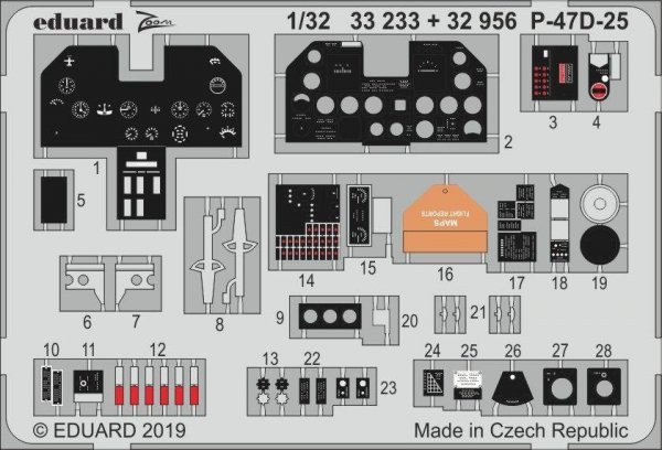 Eduard 32956 P-47D-25 interior 1/32 HASEGAWA