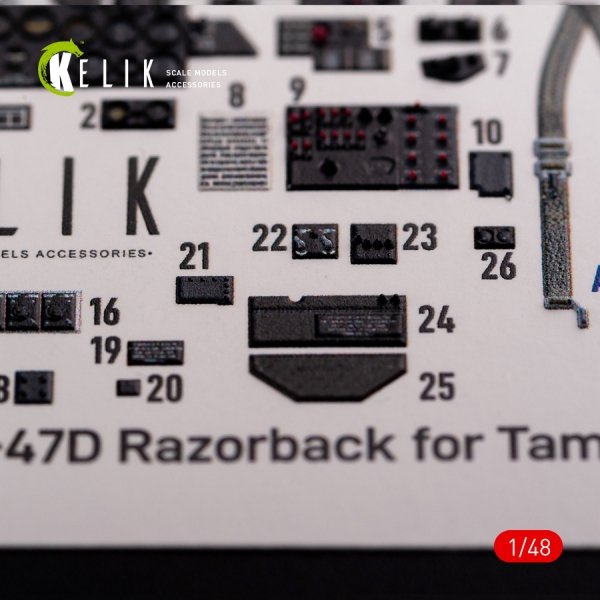 KELIK K48015 P-47D &quot;Razorback&quot; interior 3D decals for Tamiya kit 1/48