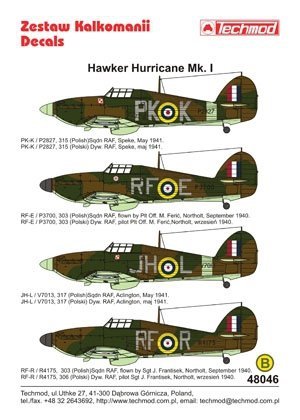 Techmod 48046 - Hawker Hurricane Mk I (1:48)