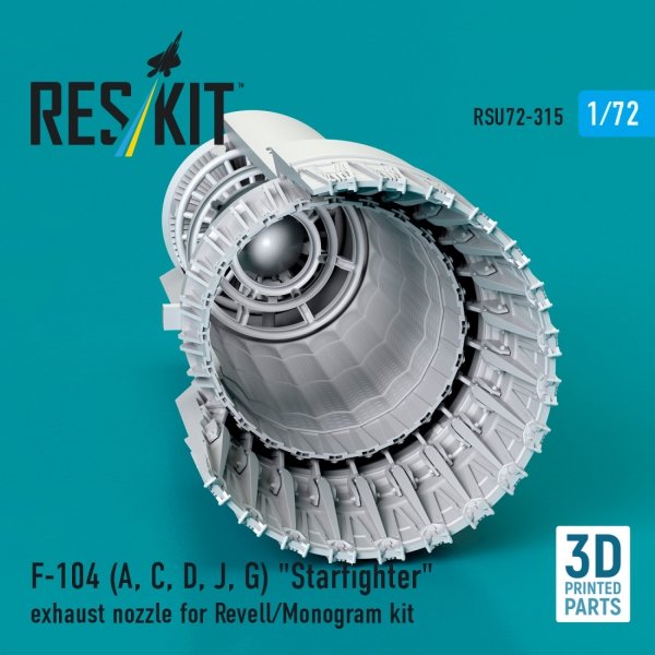 RESKIT RSU72-0315 F-104 (A, C, D, J, G) "Starfighter" exhaust nozzle for Revell/Monogram kit (3D Printed) 1/72
