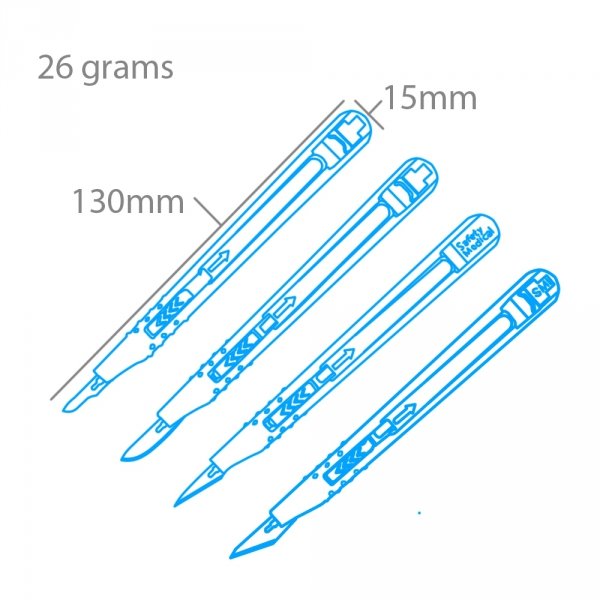 Modelcraft PKN3216-S 4 Pce Retractable Safety Knife Set