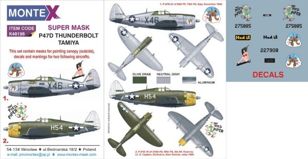 Montex K48196 P-47D RAZORBACK 1/48