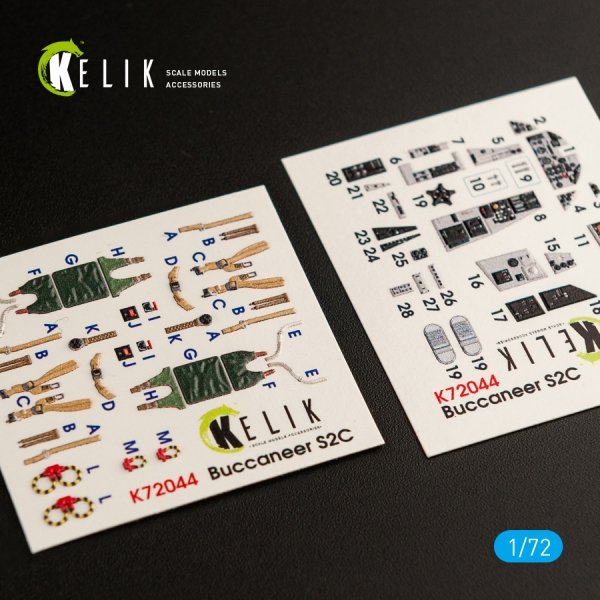 KELIK K72044 BLACKBURN BUCCANEER S.2C INTERIOR 3D DECALS FOR AIRFIX KIT 1/72