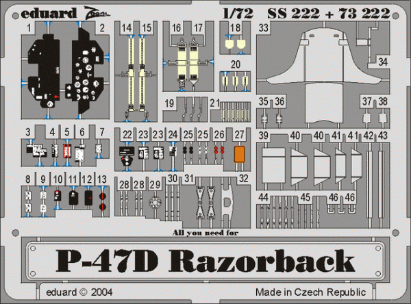 Eduard 73222 P-47D-20 1/72 TAMIYA