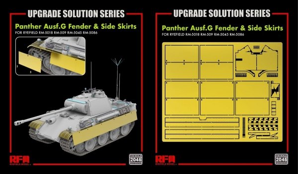 Rye Field Model 2045 Panther Ausf.G Fender &amp; Side Skirt - Upgrade Solution 1/35