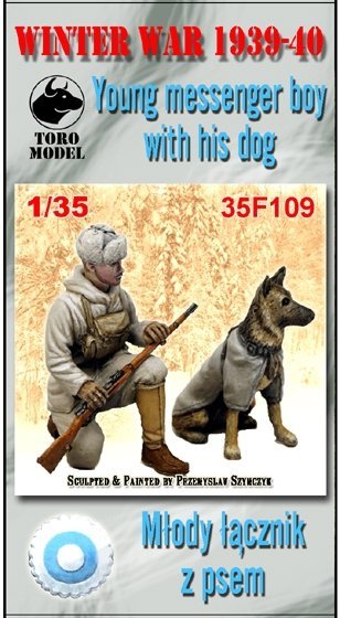 ToRo Model 35F109 Wojna Zimowa - Armia Fińska - Młody Łącznik z Psem / Winter War 1939-40 - Young messenger boy with his dog 1/35