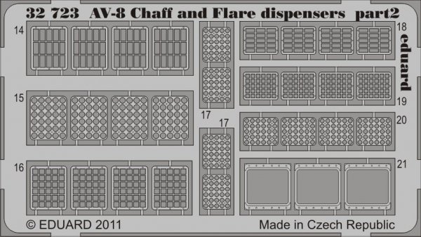 Eduard 32723 AV-8 Chaff and Flare dispensers 1/32 Trumpeter