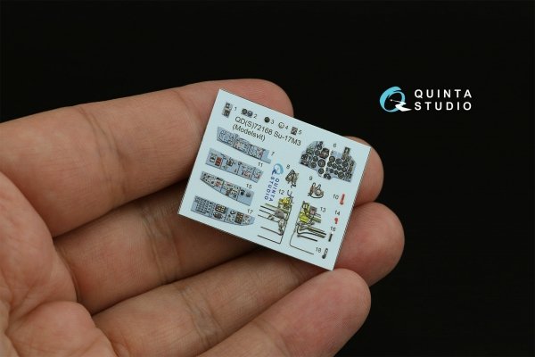 Quinta Studio QDS-72168 Su-17M3 3D-Printed coloured Interior on decal paper (Modelsvit) (small version) 1/72