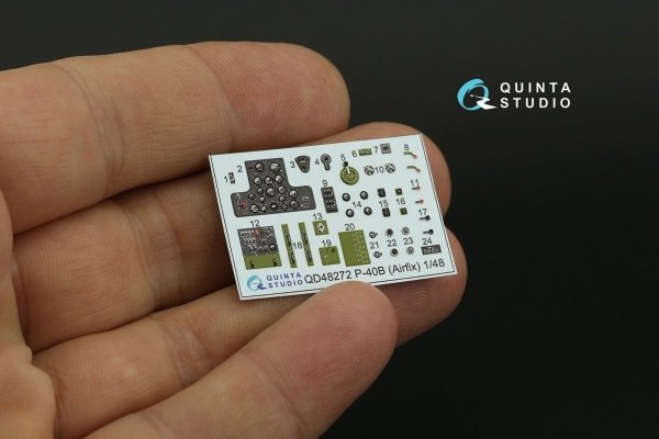 Quinta Studio QD48272 P-40B 3D-Printed &amp; coloured Interior on decal paper (Airfix) 1/48