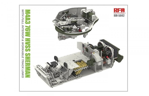 Rye Field Model 5042 M4A3 76W HVSS Sherman With full interior 1/35