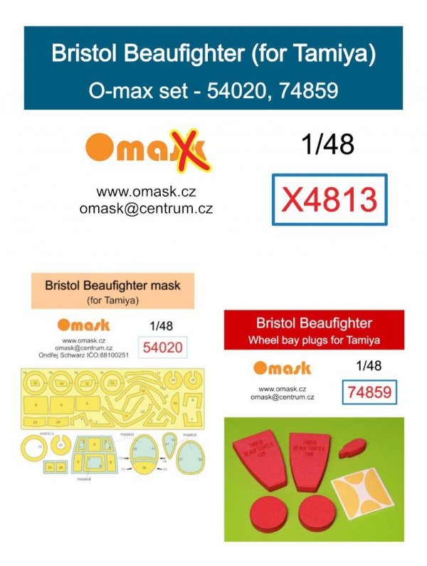 Omask X4813 Bristol Beaufighter O-max set for Tamiya 1/48