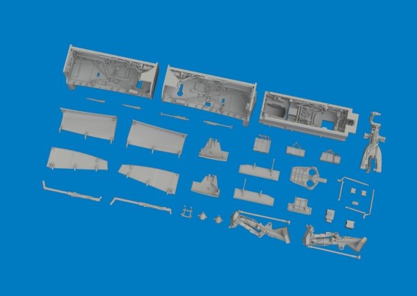 Eduard 6481165 Jaguar wheel bays &amp; undercarriage legs PRINT for AIRFIX 1/48