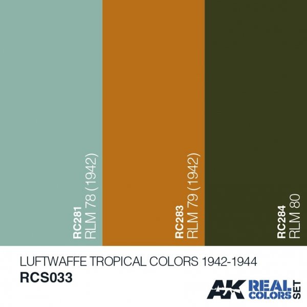 AK Interactive RCS033 LUFTWAFFE TROPICAL COLORS 1942-1944 3x10ml