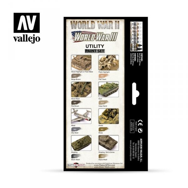 Vallejo 70201 Utility Paint Set WWII &amp; WWIII 8x17ml