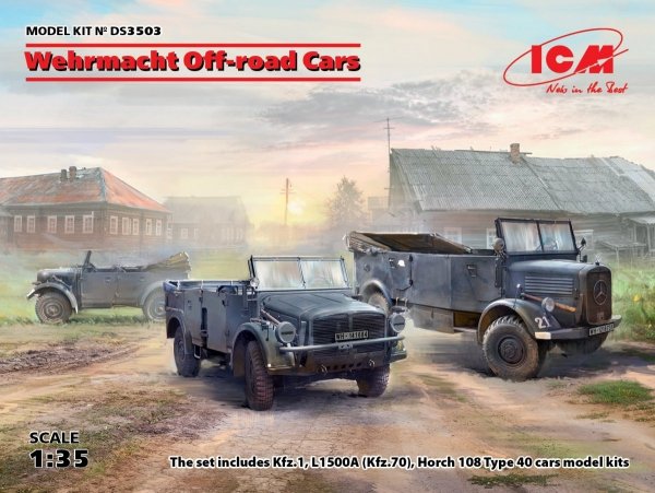 ICM DS3503 Wehrmacht Off-road Cars (Kfz.1, Horch 108 Typ 40, L1500A) 1/35