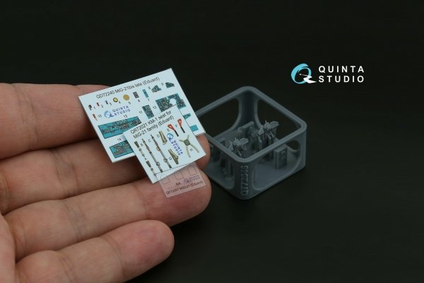 Quinta Studio QD+72240 MiG-21bis late 3D-Printed &amp; coloured Interior on decal paper ( Eduard )( with 3D-printed resin parts ) 1/72