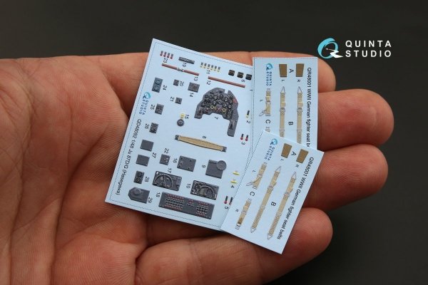 Quinta Studio QD48092 Ju 87D/G 3D-Printed &amp; coloured Interior on decal paper (for Hasegawa kit) 1/48