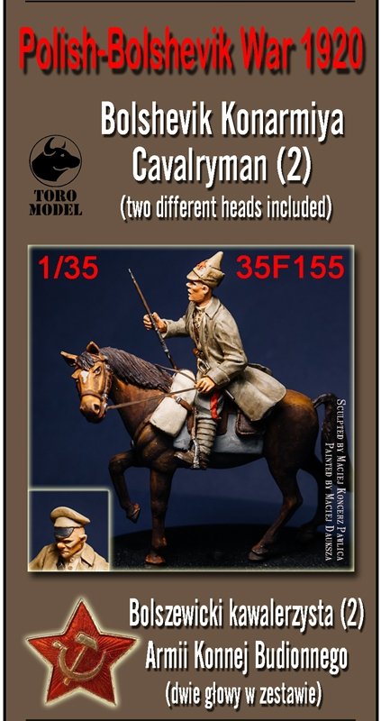 Toro 35F155 Wojna Polsko-Bolszewicka 1920 - Bolszewicki kawalerzysta (2) Armii Konnej Budionnego (dwie głowy w zestawie) 1/35