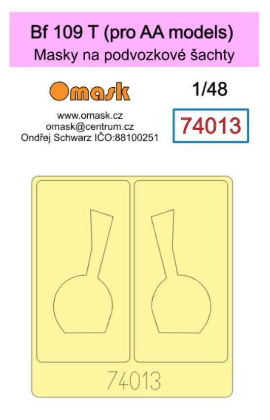 Omask 74013 Bf 109 T (for AA models) wheelbay yellow masking tape 1/48