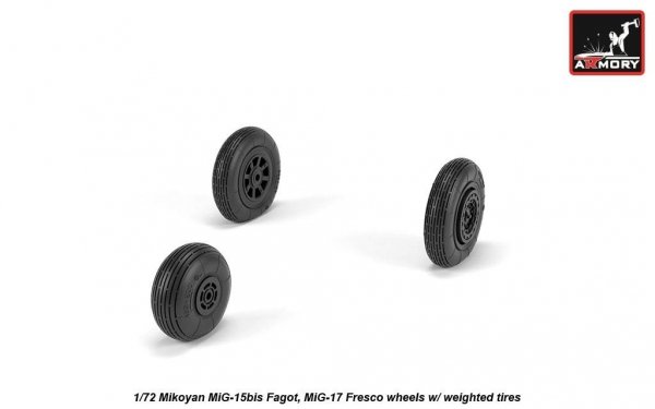 Armory Models AW72054 Mikoyan MiG-15bis Fagot (late) / MiG-17 Fresco wheels w/ weighted tires 1/72