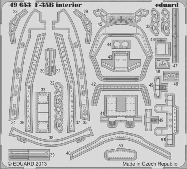 Eduard 49653 F-35B interior S. A.  KITTY HAWK 1/48