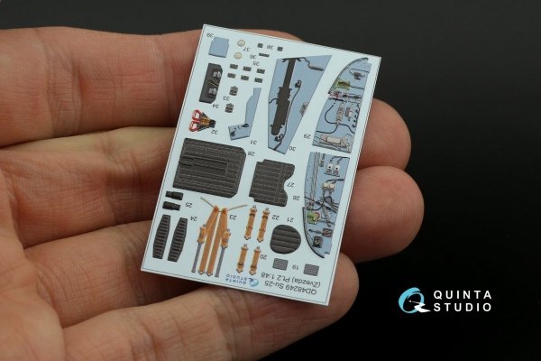 Quinta Studio QD48249 Su-25 3D-Printed &amp; coloured Interior on decal paper (Zvezda) 1/48