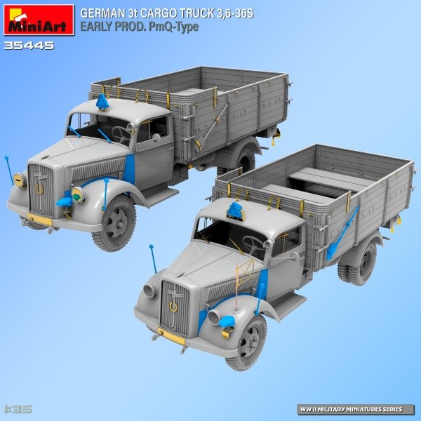 Miniart 35445 GERMAN 3t CARGO TRUCK 3,6-36S EARLY PROD. PmQ-Type 1/35
