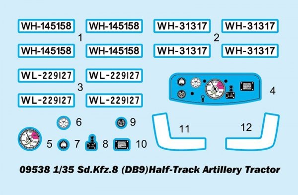 Trumpeter 09538 Sd.Kfz.8 (DB9)Half-Track Artillery Tractor 1/35