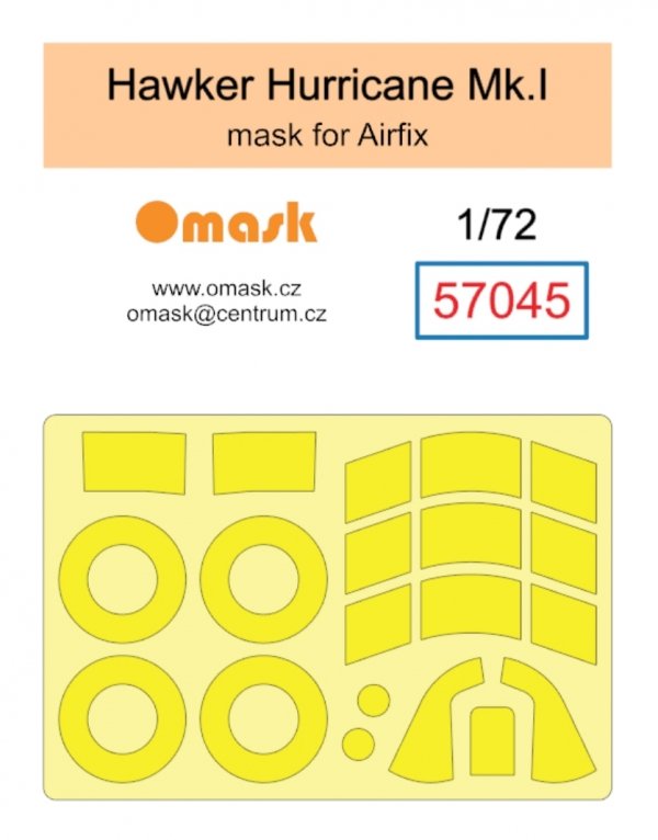 Omask 57045 Hawker Hurricane Mk.I mask (for Airfix) 1/72